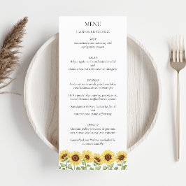 Zonnebloem bruiloft schuur Modern Elegant Chic Menu