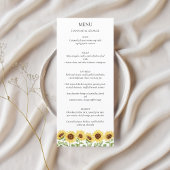 Zonnebloem bruiloft schuur Modern Elegant Chic Menu