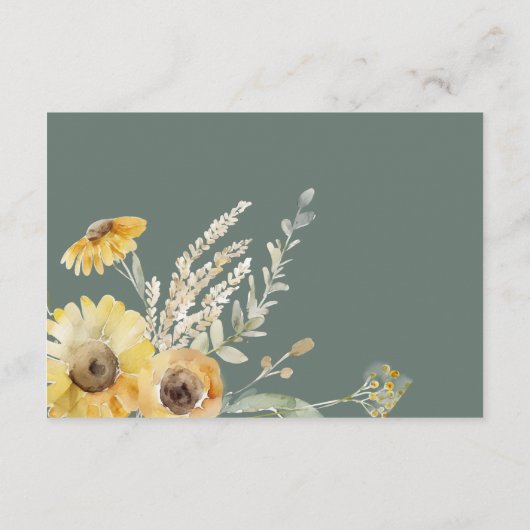 Zonnebloem Bruiloft Stationery Behuizing kaart (Achterkant)