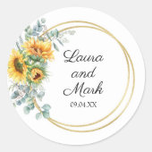 Zonnebloem bruiloft Sticker (Voorkant)