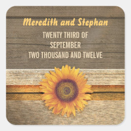 Zonnebloem bruiloft stickers