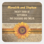 Zonnebloem bruiloft stickers (Voorkant)