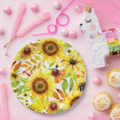 Zonnebloem bruiloft Thanksgiving Diner Borden Papieren Bordje (Feest)