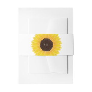 Zonnebloem bruiloft uitnodiging buik band uitnodigingen wikkel
