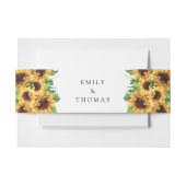 Zonnebloem bruiloft uitnodiging buik band uitnodigingen wikkel (Voorkant Voorbeeld)