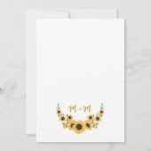 Zonnebloem bruiloft uitnodiging – Rustieke zomer f (Achterkant)