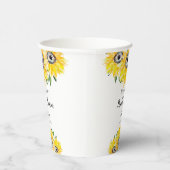 Zonnebloem Bruiloft Uitnodiging Script Modern Bloe Papieren Bekers (Rechts)