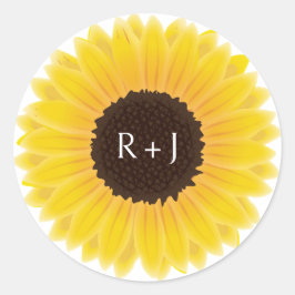 Zonnebloem bruiloft uitnodiging zegel