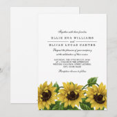  Zonnebloem bruiloft uitnodigingen (Voorkant / Achterkant)