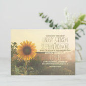  zonnebloem bruiloft uitnodigingen (Staand voorkant)