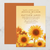 Zonnebloem bruiloft uitnodigingen rustieke Herfst (Voorkant / Achterkant)
