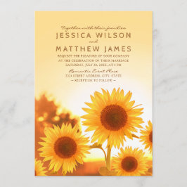 Zonnebloem bruiloft uitnodigingen rustieke Herfst