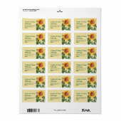  Zonnebloem Bruiloft V13 Goud en Groen Etiket (Full Sheet)