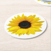 Zonnebloem bruiloft Vrijgezellenfeest Ronde Kartonnen Onderzetter (Gebogen)
