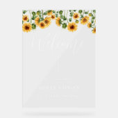 Zonnebloem bruiloft Welkom acryl teken Acryl Bord (Voorkant)