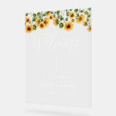 Zonnebloem bruiloft Welkom acryl teken Acryl Bord (Hoek)