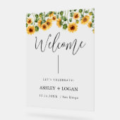 Zonnebloem bruiloft Welkomstbord Acryl Bord (Hoek)