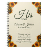 Zonnebloem bruiloft zijn geloften  Notitieboek (Voorkant)