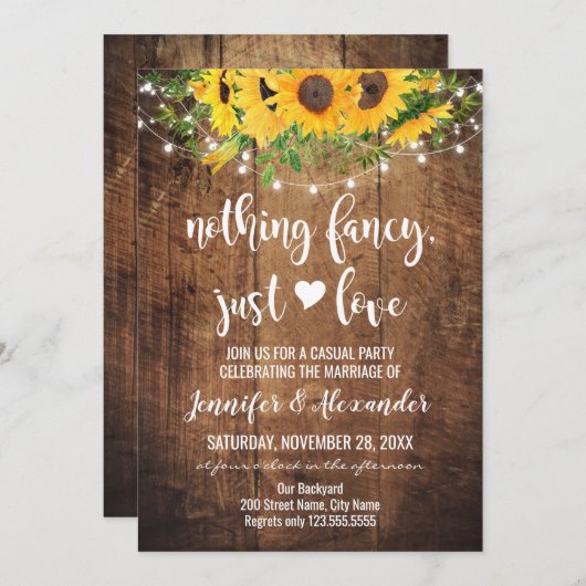 Zonnebloem Bruiloftsfeest (Voorkant / Achterkant)