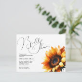 Zonnebloem Bruiloftsfeest Uitnodiging (Staand voorkant)