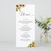 Zonnebloem Bruiloftsmenu Menu (Staand voorkant)
