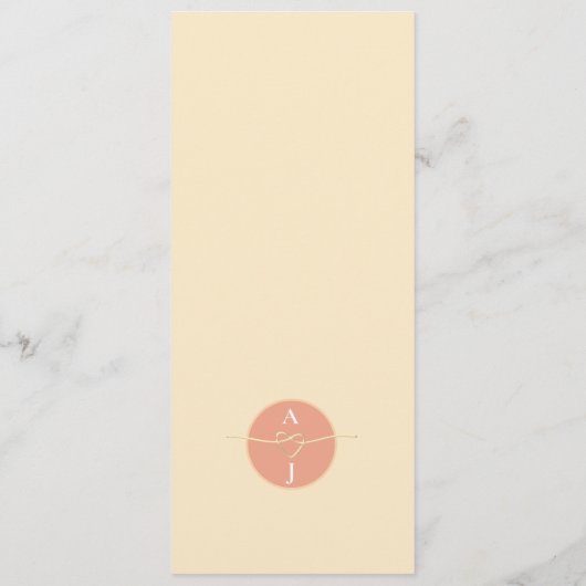 Zonnebloem Bruiloftsmenu Menu (Achterkant)