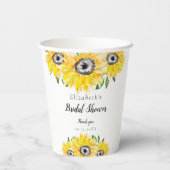 Zonnebloem Bruiloftsontbijt Script Modern Bloem Ch Papieren Bekers (Achterkant)