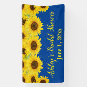 Zonnebloem Bruiloftsshower Achtergrond Blauwe Bloe Spandoek (Verticaal)