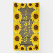 Zonnebloem Bruiloftsshower Achtergrond Rustieke Ho Spandoek (Verticaal)