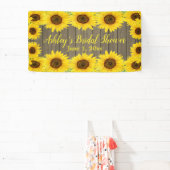 Zonnebloem Bruiloftsshower Achtergrond Rustieke Ho Spandoek (Insitu)