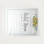 Zonnebloem Bruiloftsshower Fotocabine Achtergrond Wandkleed (Voorkant (horizontaal))