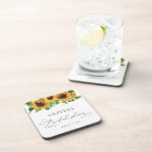 Zonnebloem Bruiloftsshower Onderzetters (Rechterzijde)