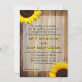 Zonnebloem bruiloftsuitnodiging kaart (Voorkant)