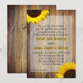 Zonnebloem bruiloftsuitnodiging kaart (Voorkant / Achterkant)