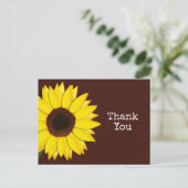 Zonnebloem Bruin Dank u voor elke tekst Briefkaart (Staand voorkant)