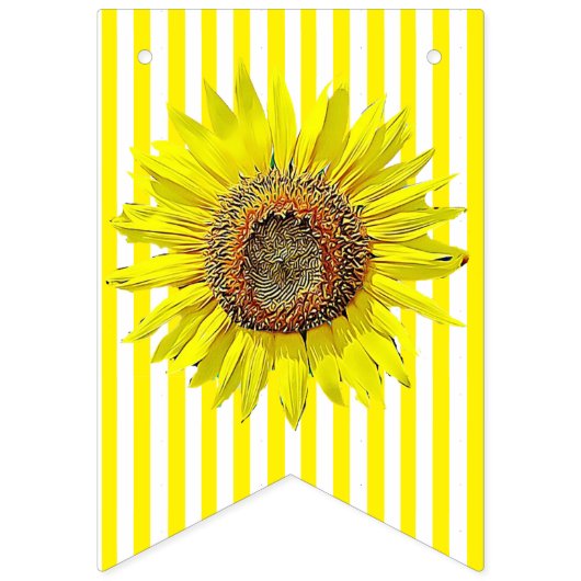 Zonnebloem bruin en geel feest banner (Tweede vlag)