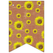 Zonnebloem bruin en geel feest banner (Eerste vlag)