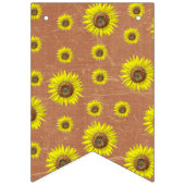 Zonnebloem bruin en geel feest banner (Derde vlag)