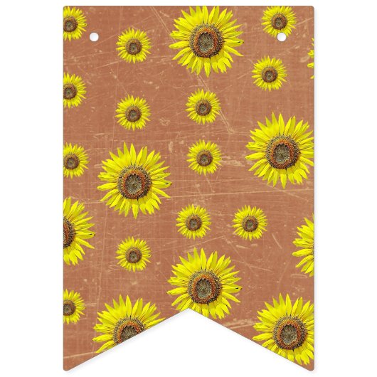 Zonnebloem bruin en geel feest banner (Derde vlag)