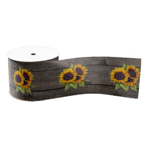 Zonnebloem Bruin Hout Graan Style Ribbon Grosgrain Lint