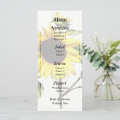 Zonnebloem Buigt Trouwmenu Menu (Staand voorkant)