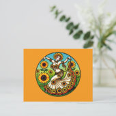 Zonnebloem buikdanser briefkaart (Staand voorkant)