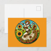 Zonnebloem buikdanser briefkaart (Voorkant / Achterkant)