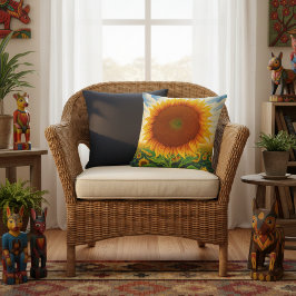 Zonnebloem Buitenkussens - Whimsical Kunstprint Kussen
