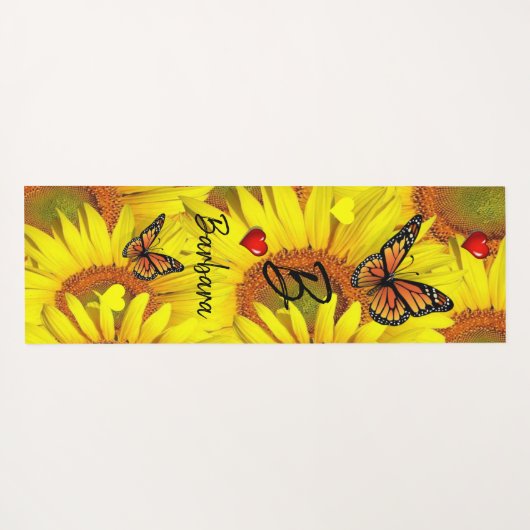 Zonnebloem Bumblebeenboter Yoga Mat (Achterkant (horizontaal))