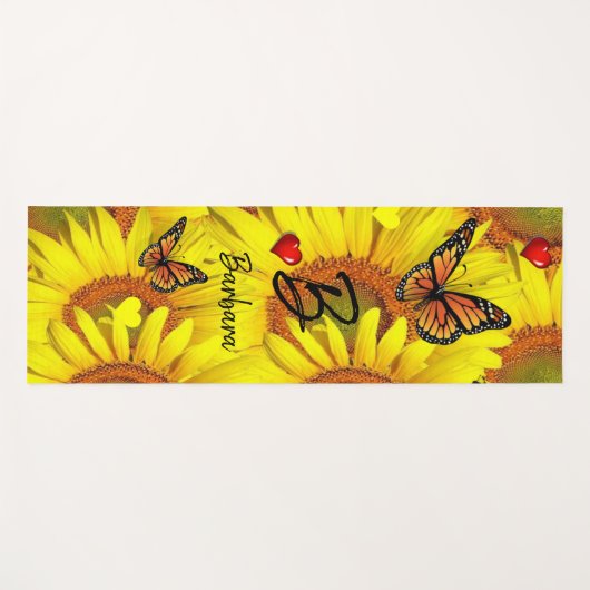 Zonnebloem Bumblebeenboter Yoga Mat (Voorkant (horizontaal))