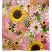 Zonnebloem Bumblebeengordijn Douchegordijn (Voorkant)