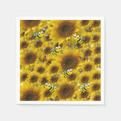 Zonnebloem Bumblebeenvlinderpapier Servet (Voorkant)