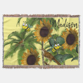 Zonnebloem Bumblebei Throw Blanket Deken (Voorkant)