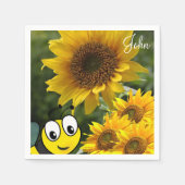 Zonnebloem Bumblebeipapier Napkins Servet (Voorkant)